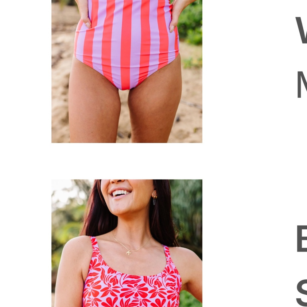 Striped Pink and Red Bikini